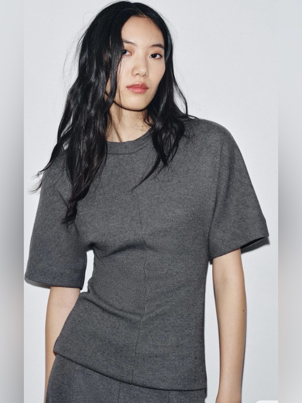 ZARA FITTED SOFT SHORT SLEEVE TOP & SOFT WIDE LEG PANTS